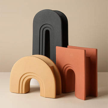 Transform Your Space: Nordic Ceramic Vase - A Masterpiece of Geometric Elegance and Creativity!
