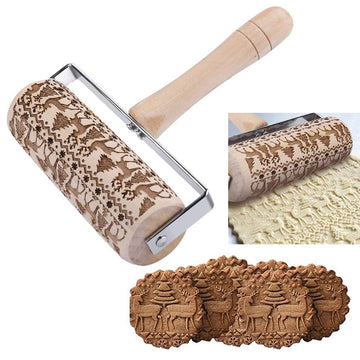 Christmas Embossing Rolling Pin