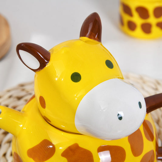 Brighten Your Day with Our Cute Cartoon Giraffe Ceramic Mug Set - Sip with Style and Joy