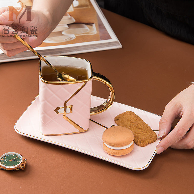 Hand Bag Coffee Cup And Saucer Set