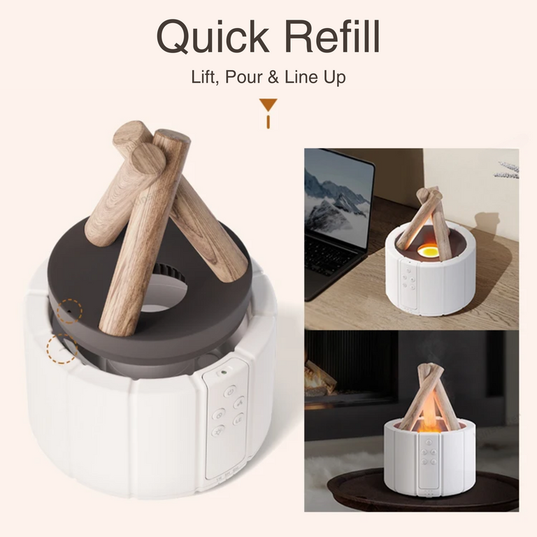 Experience the Warmth of a Bonfire with Our Ultrasonic Flame Aroma Diffuser