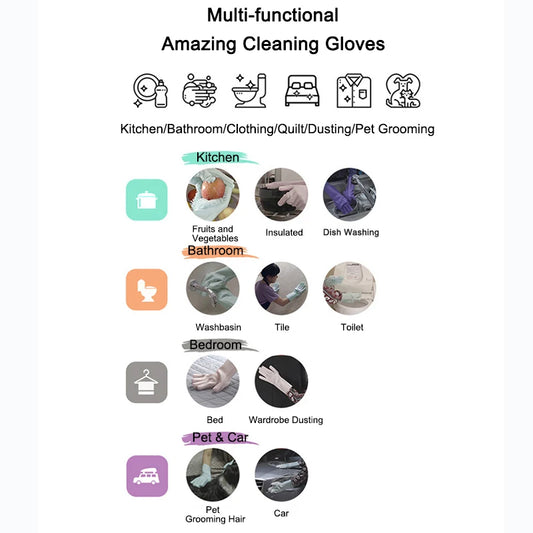 Multi-Functional Silicone Scrubber Gloves: Clean, Groom, and Wash with Ease