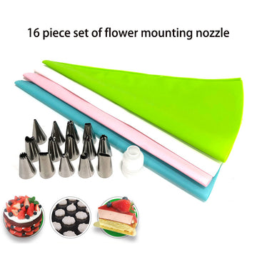 16-Piece Cake Decorating Piping Set with EVA Bag