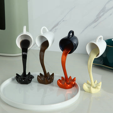 Defy Gravity: Captivating 3D Suspended Coffee Cup Spill Decor