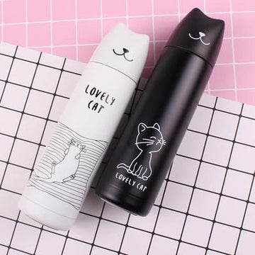 Cute Cat Vacuum Thermal Mug - 500ml Stainless Steel Flask