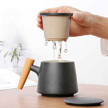 Ceramic Tea Cup With Tea Leaf Strainer