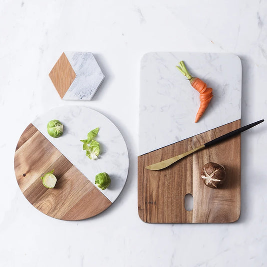 Hochwertiges Marmor- und Holzbrett – perfekt für Käse, Sushi und mehr!