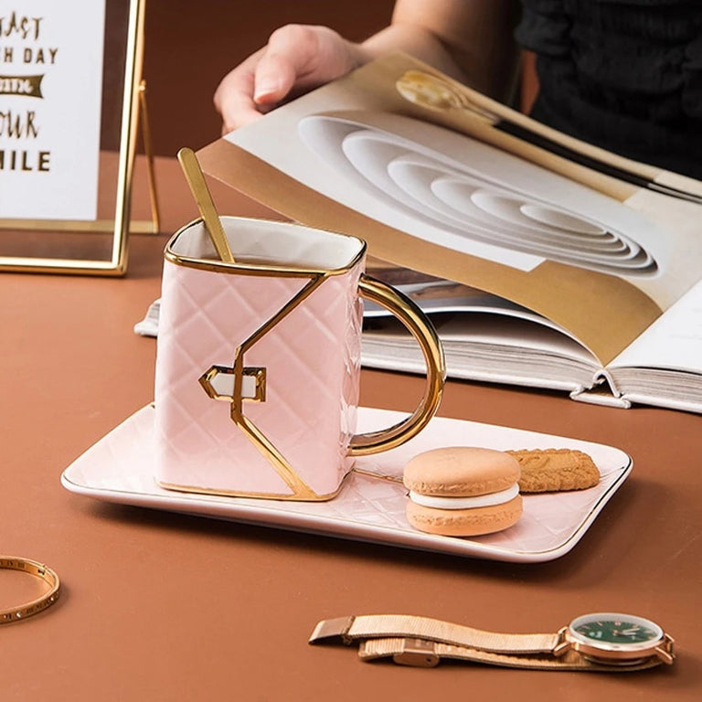 Hand Bag Coffee Cup And Saucer Set
