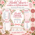 What's included in the bridal shower games printable bundle with 30 pages, US Letter, A4 and answer keys